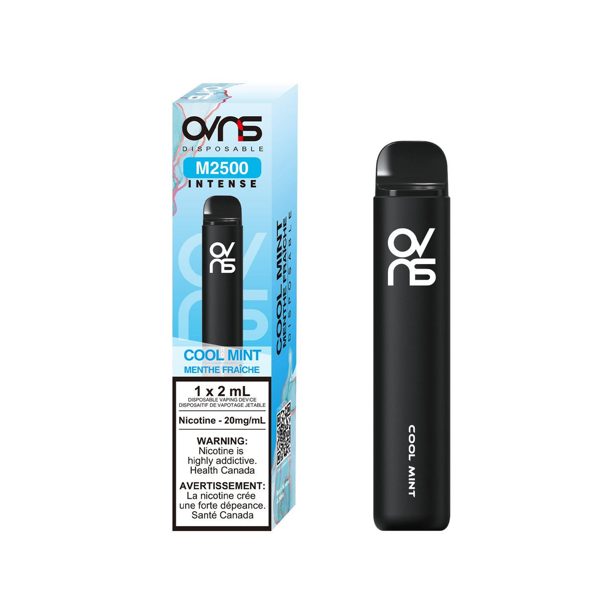 OVNS Intense M2500 Disposable Vape Cool Mint flavor