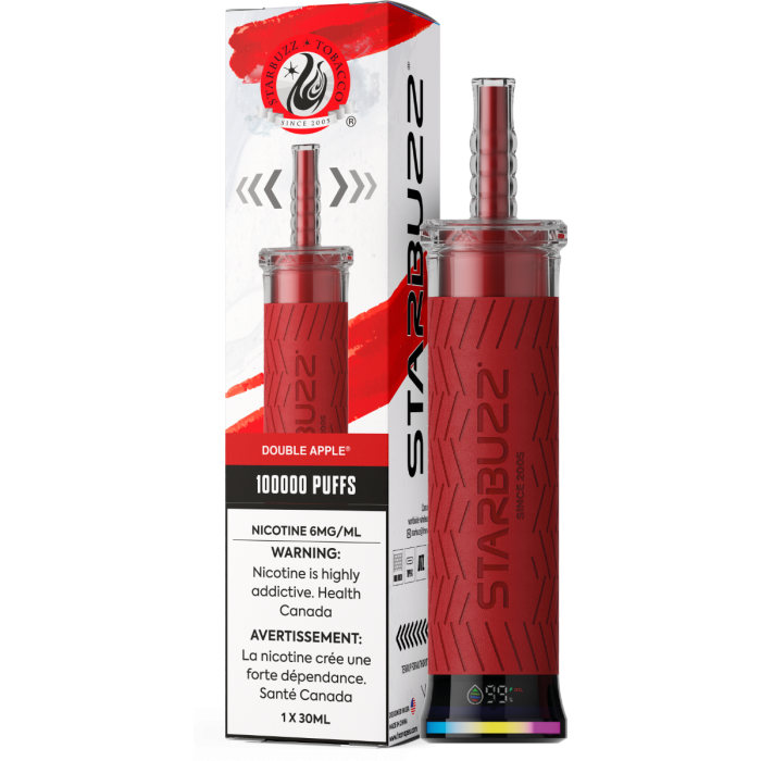 Starbuzz E-Hose 100K Disposable Vape – Double Apple flavour 6mg 30mL