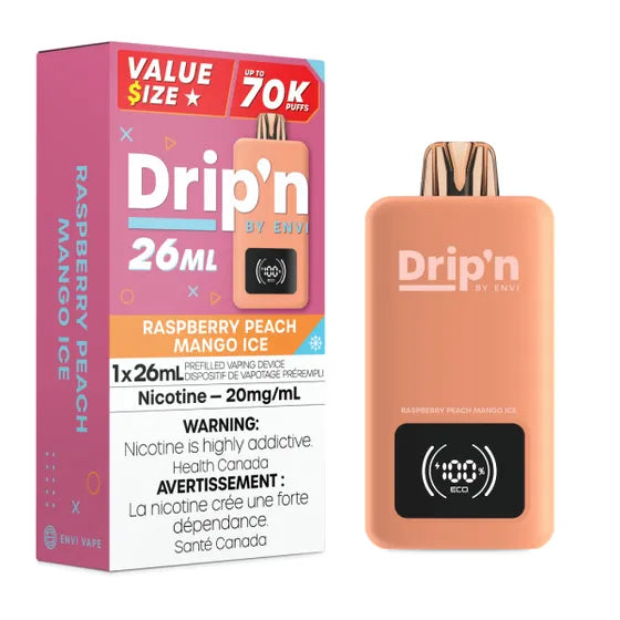 Raspberry Peach Mango Ice - Dripn by Envi 70k Disposable Vape