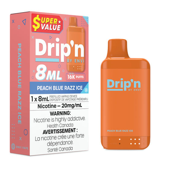 Drip'n by Envi 8mL (16k) Disposable - Peach Blue Razz Ice