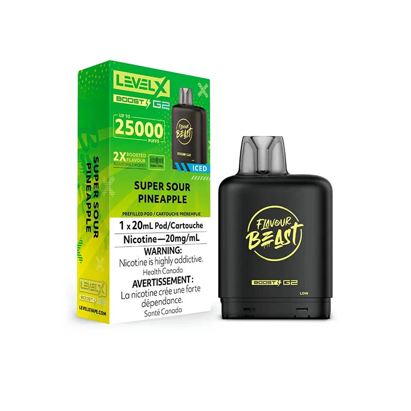 Level X Flavor Beast Boost Pod 20mL - Ananas Super Sour Glacé