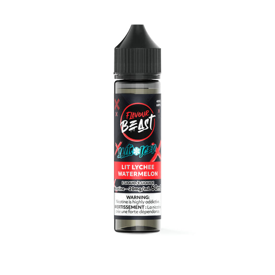 Lit Lychee Watermelon Iced - Flavour Beast Vape Juice E-Liquid Nic Salt 60ml
