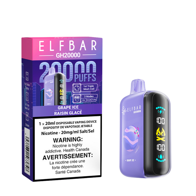 Elf Bar 20k Glace de raisin jetable Vape 20000 Puff Canada Quality Vapes Elf Bar 20k Glace de raisin jetable Vape 20000 Puff Canada Quality Vapes