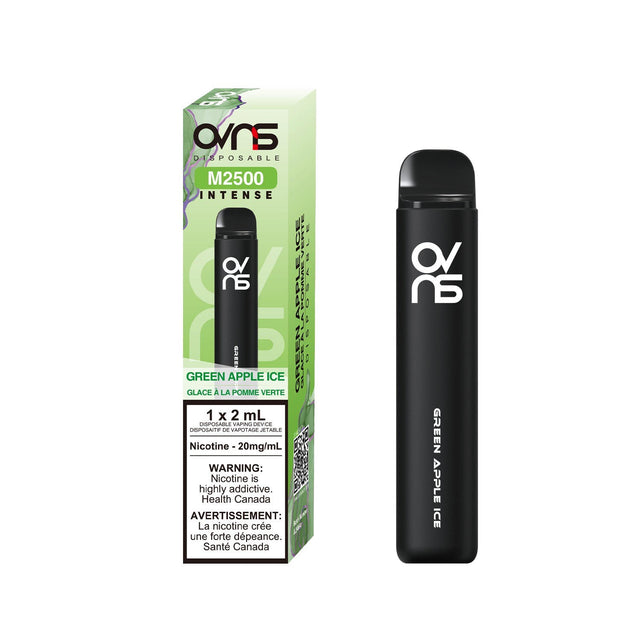 OVNS Intense M2500 Disposable Vape Green Apple Ice flavor