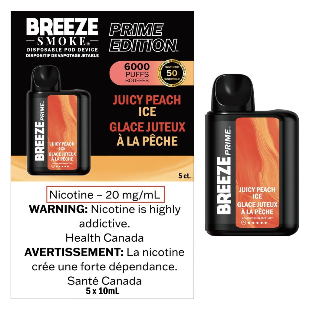 Breeze Prime Disposable Vape 6000 - Juicy Peach