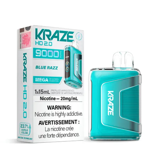  Kraze HD 2.0 9000 Disposable Vape - Blue Razz