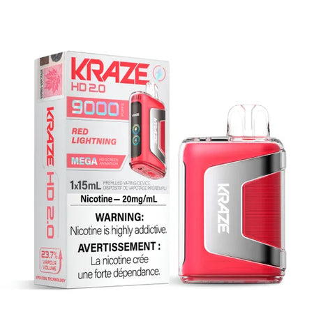 Kraze HD 2.0 9000 Disposable Vape - Red Lightning