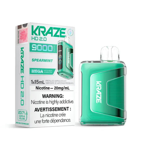 Kraze HD 2.0 9000 Puffs Disposable Vape Spearmint 