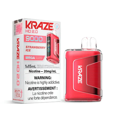 Kraze HD 2.0 9000 Disposable Vape - Strawberry Ice