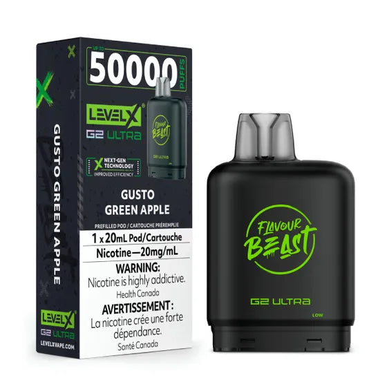 Gusto Green Apple - Level X Flavour Beast Boost G2 Ultra Pod