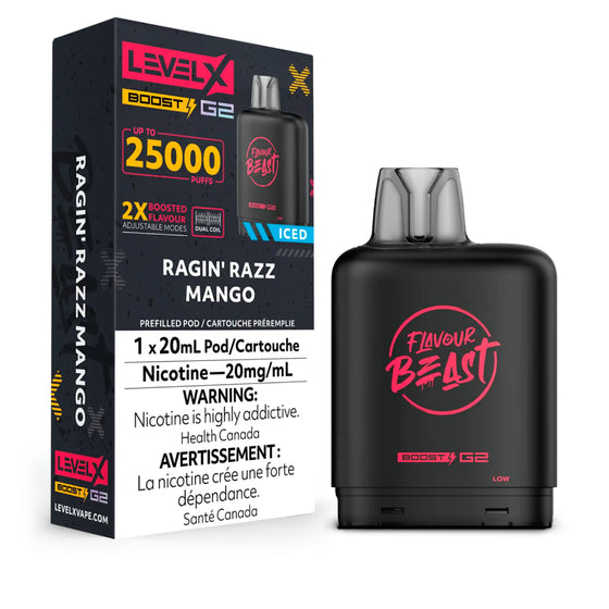 Ragin' Razz Mango - Flavour Beast Level X Boost G2 Pod