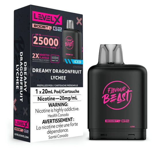 Dreamy Dragonfruit Lychee Iced - Flavour Beast Level X Boost G2 Pod