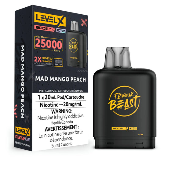 Mad mango Peach - Flavour Beast Level X Boost G2 Pod