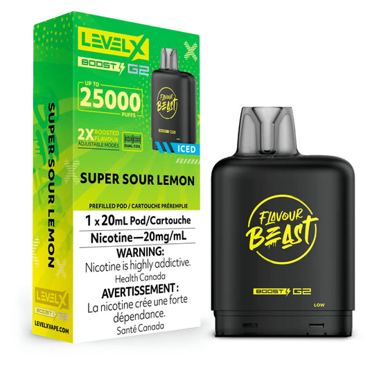 Super Sour Lemon - Flavour Beast Level X Boost G2 Pod