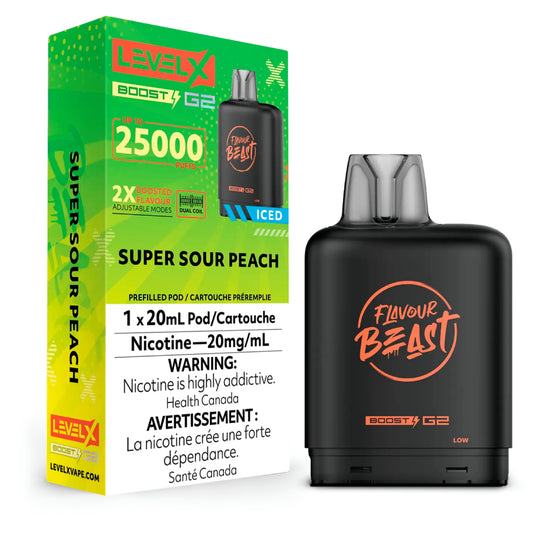 Super Sour Peach - Flavour Beast Level X Boost G2 Pod