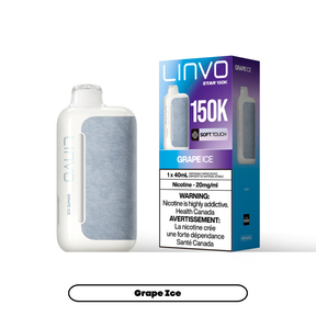 Grape Ice Linvo Star 150K disposable vape device and packaging