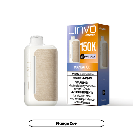 Mango Ice Linvo Star 150K disposable vape device and packaging