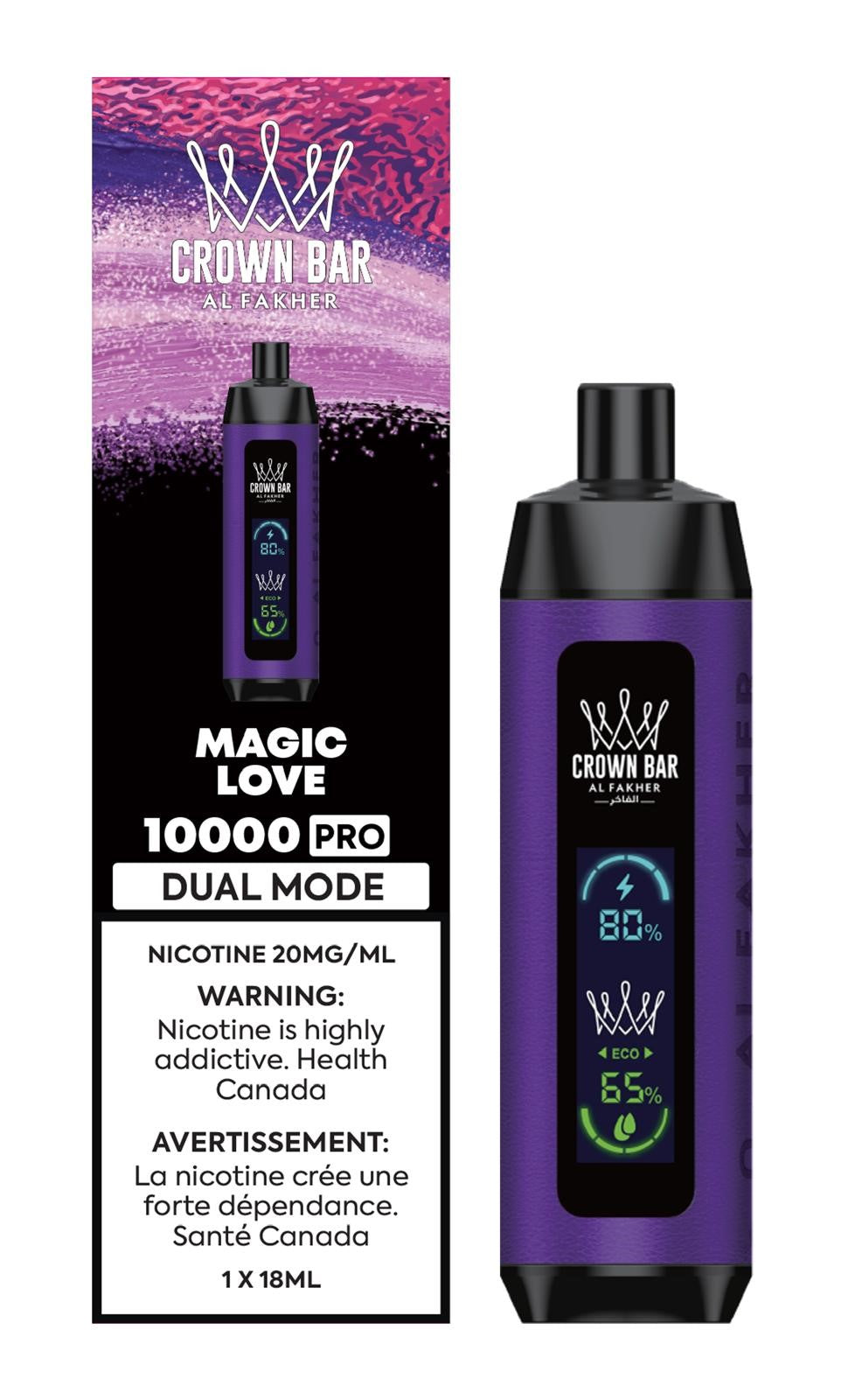 Magic Love PRO - Barre de couronne AL FAKHER Vape jetable 10000