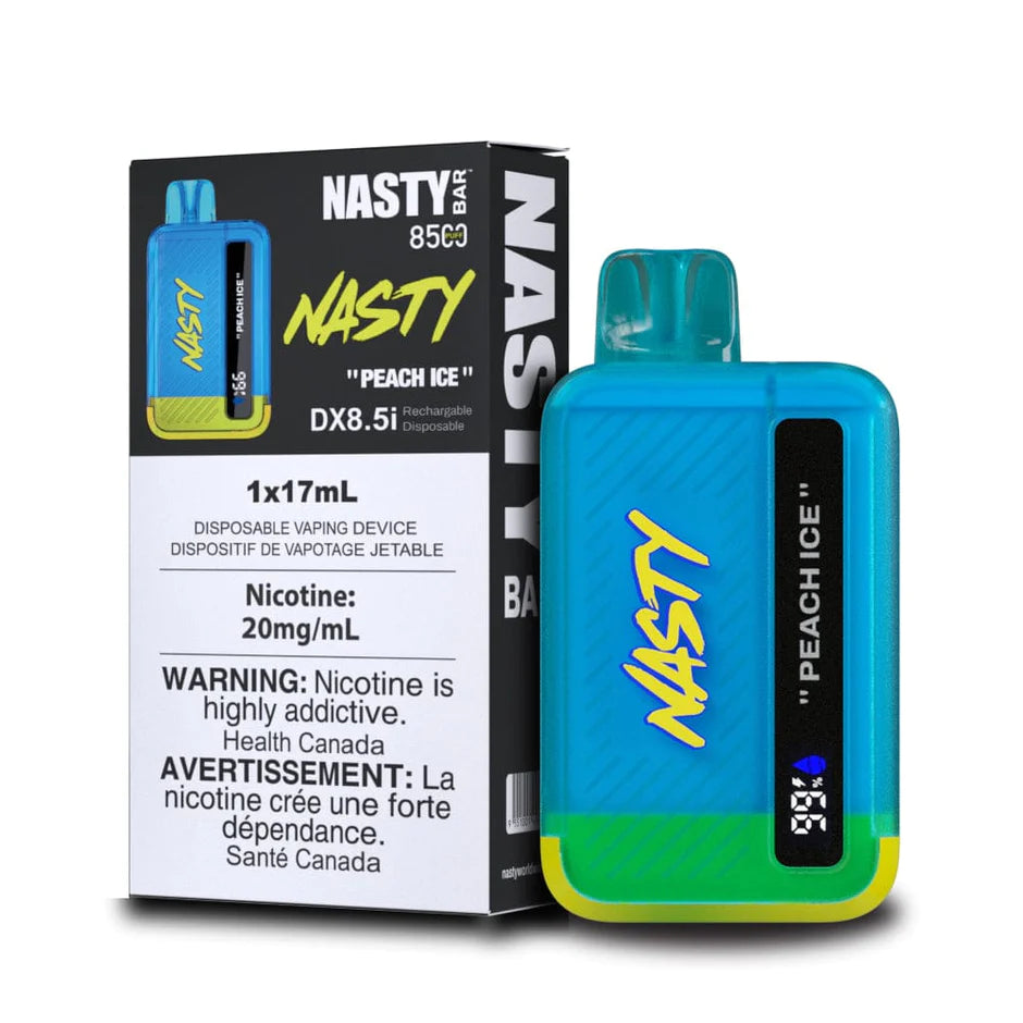 Nasty Vape Disposable Peach Ice 8500 Puffs with 17ml e-liquid and 20mg/ml strength