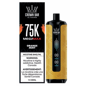 Crown Bar Al Fakher MEGAMAX 75K Orange Mint disposable vape – 75,000 puffs