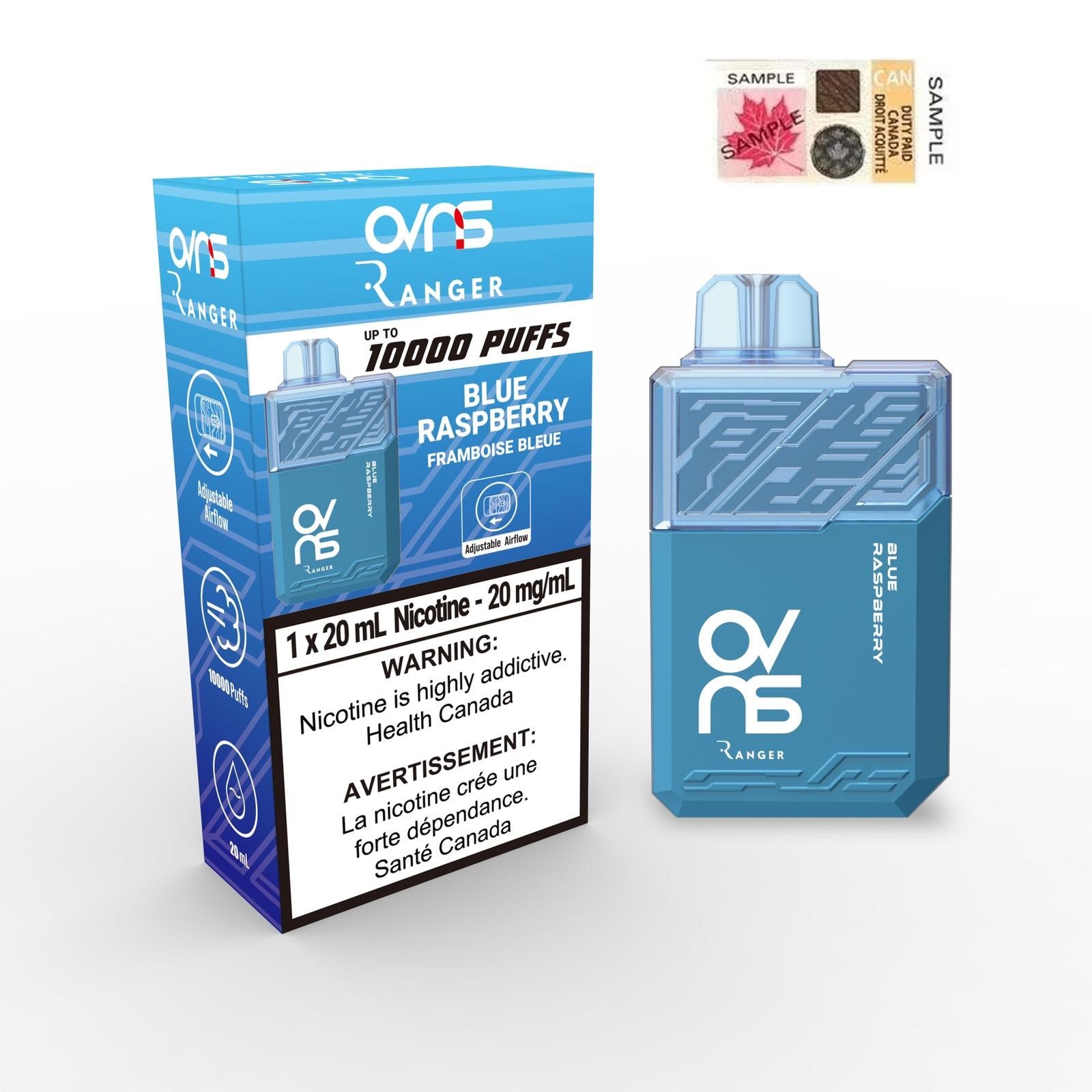 OVNS RANGER 10000 PUFFS - BLUE RASPBERRY – QualityVapesLondon