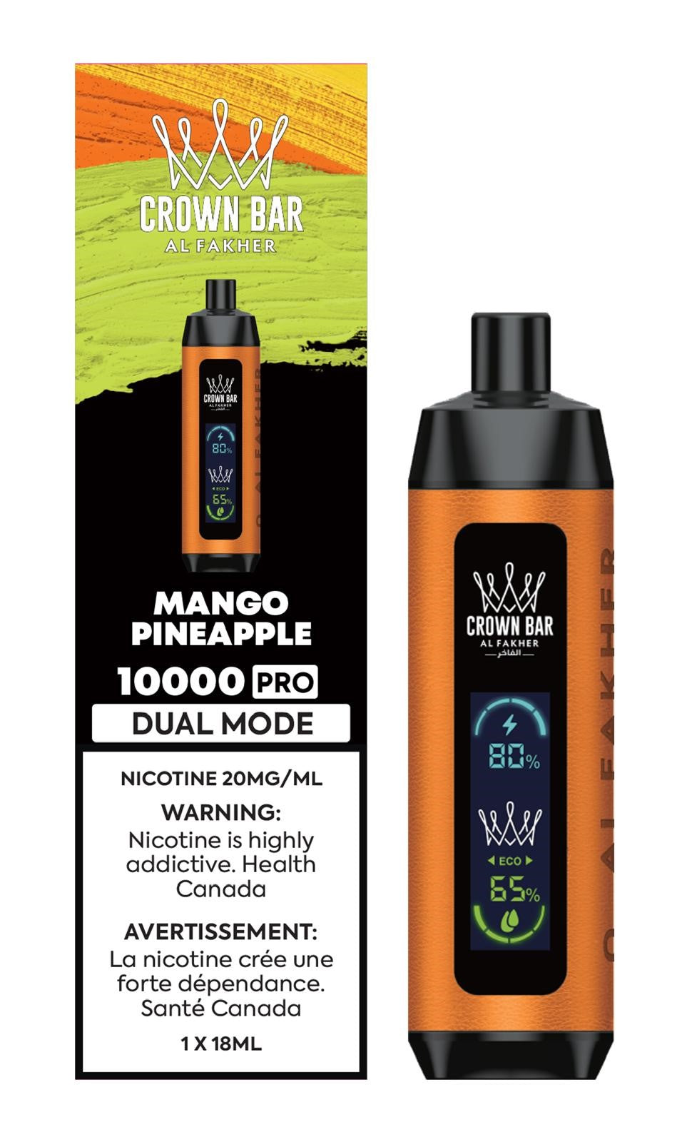 Mangue Ananas PRO - AL FAKHER Crown Bar Vape Jetable 10000