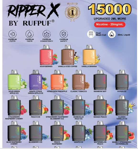 Rufpuf Ripper Level X Pods 15k: Ultimate Vaping Experience