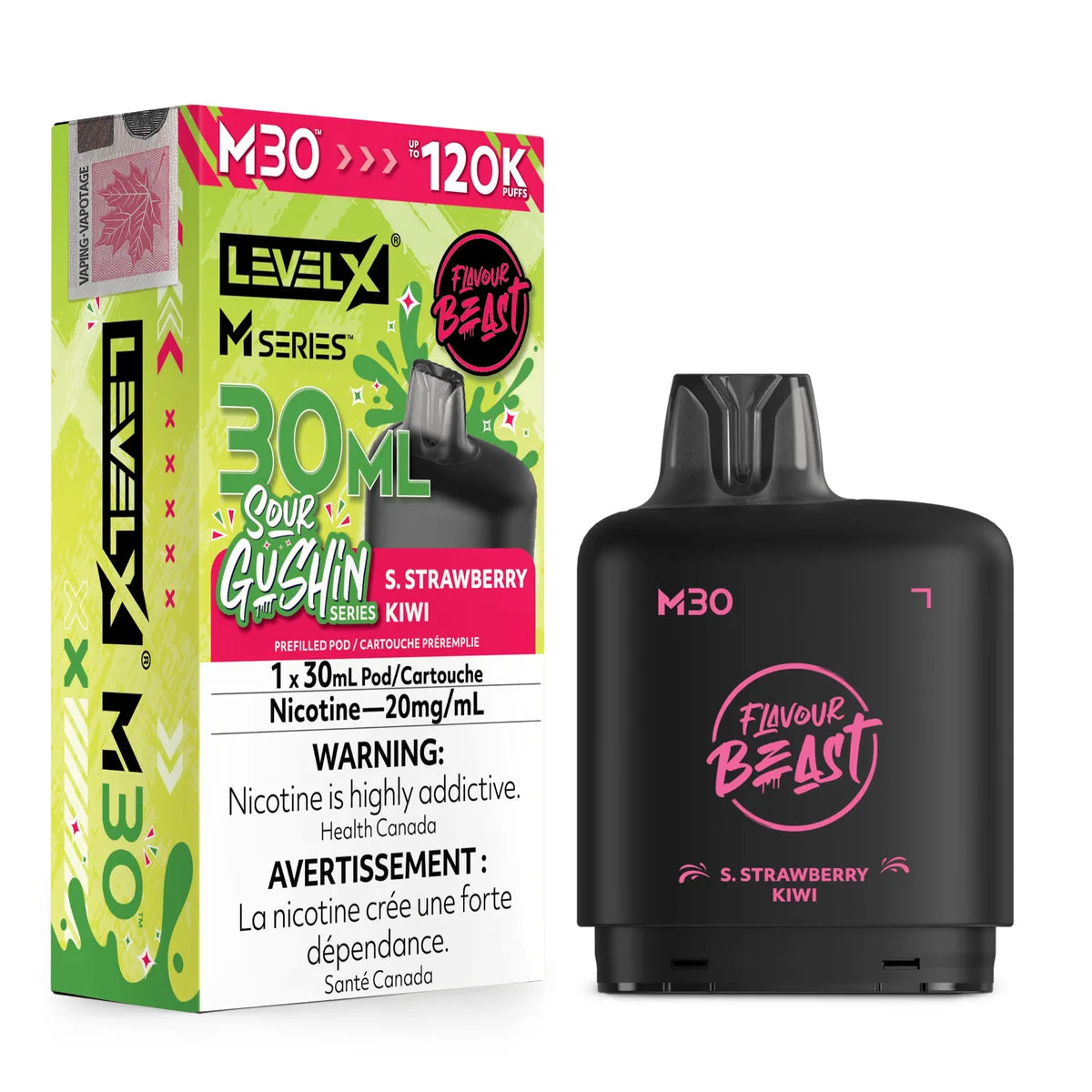 S. Strawberry Kiwi Level X M Series 30mL Pod 