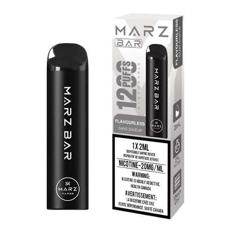 Flavourless Marz Bar 1200 Puffs Disposable Vape for a neutral, flavor-free vape experience.