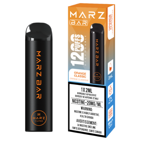 Orange Classic Marz Bar 1200 Puffs Disposable Vape with an orange cola flavor.