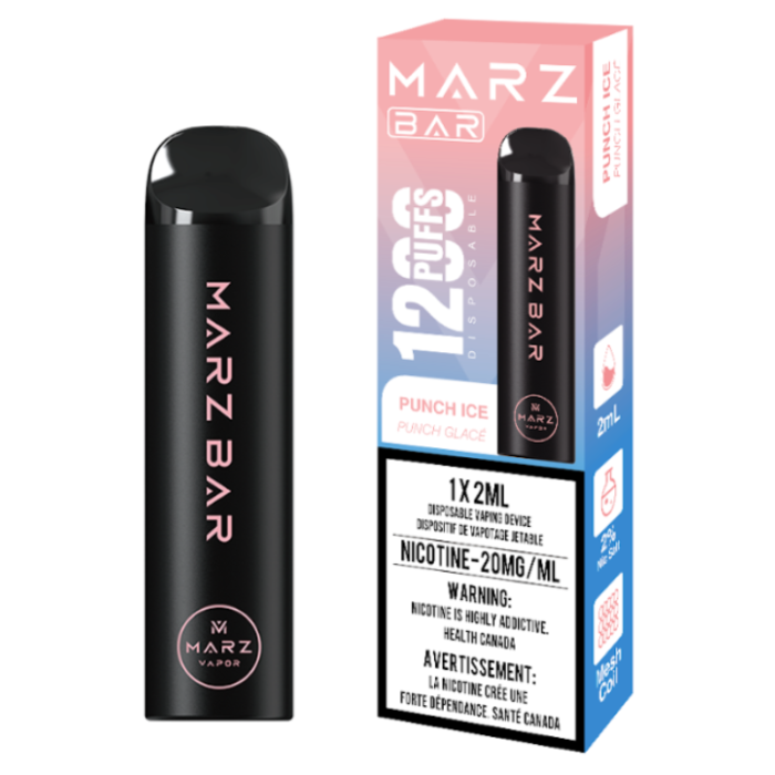 Punch Ice Marz Bar 1200 Puffs Disposable Vape with a fruity and icy flavor.