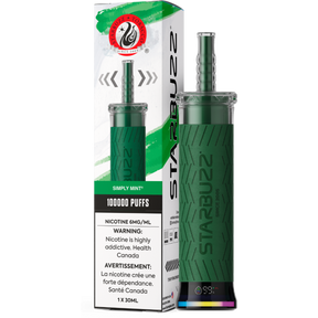 Starbuzz E-Hose 100K Disposable Vape – Simply Mint flavour 6mg 30mL