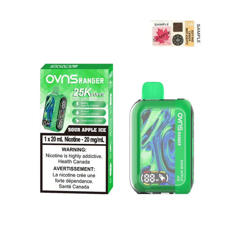 OVNS Ranger 25K Puffs Disposable Vape - Sour Apple Ice