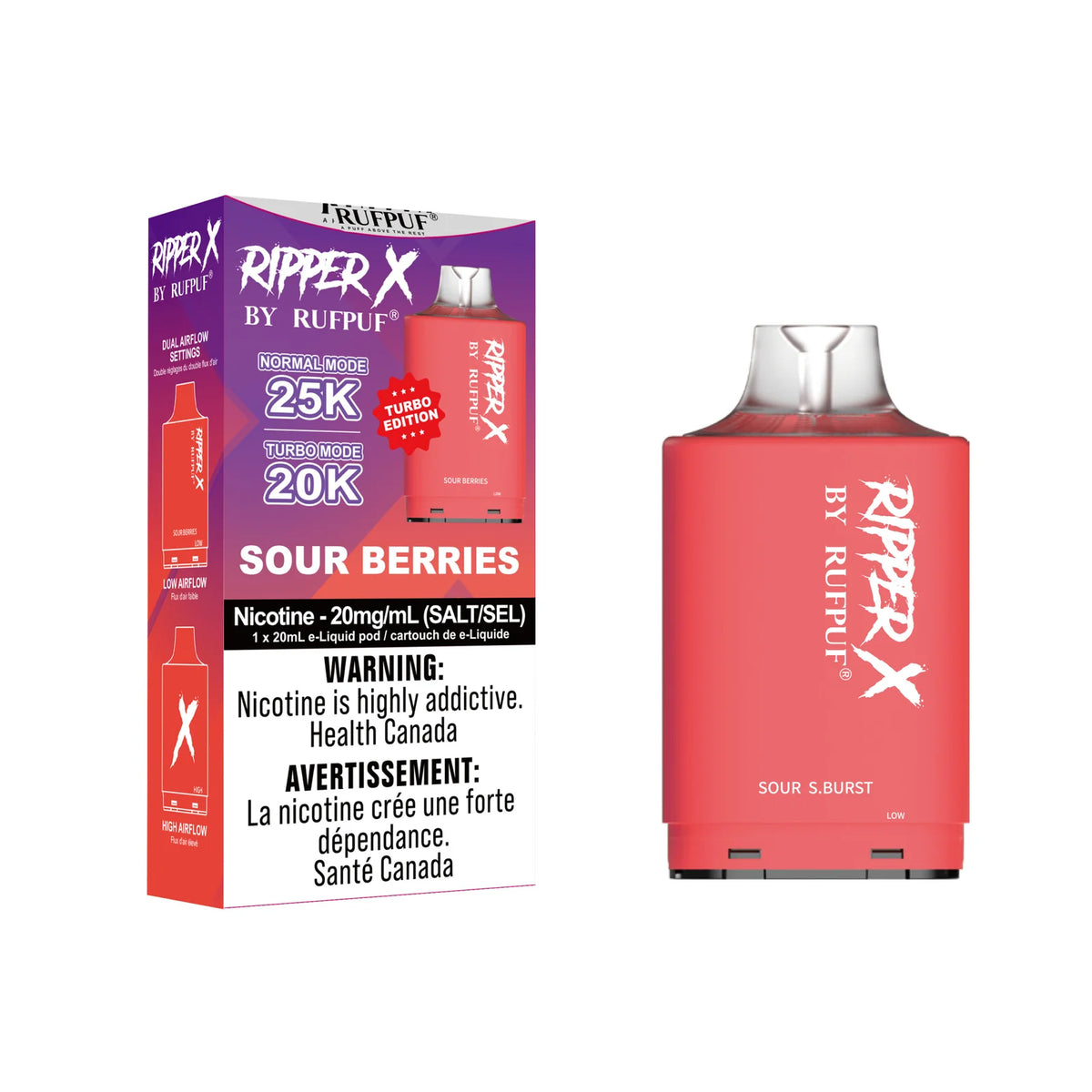 Ripper X Sour Berries - Ripper X 25k Turbo Pod | 25,000 Puffs – Quality Vapes