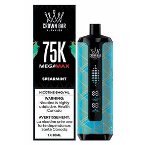 Crown Bar Al Fakher MEGAMAX 75K Spearmint disposable vape – 75,000 puffs