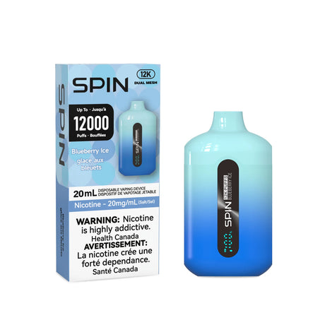 Blueberry Ice Flavor - SPIN Vape 12k Disposable Vape 12000 Puffs
