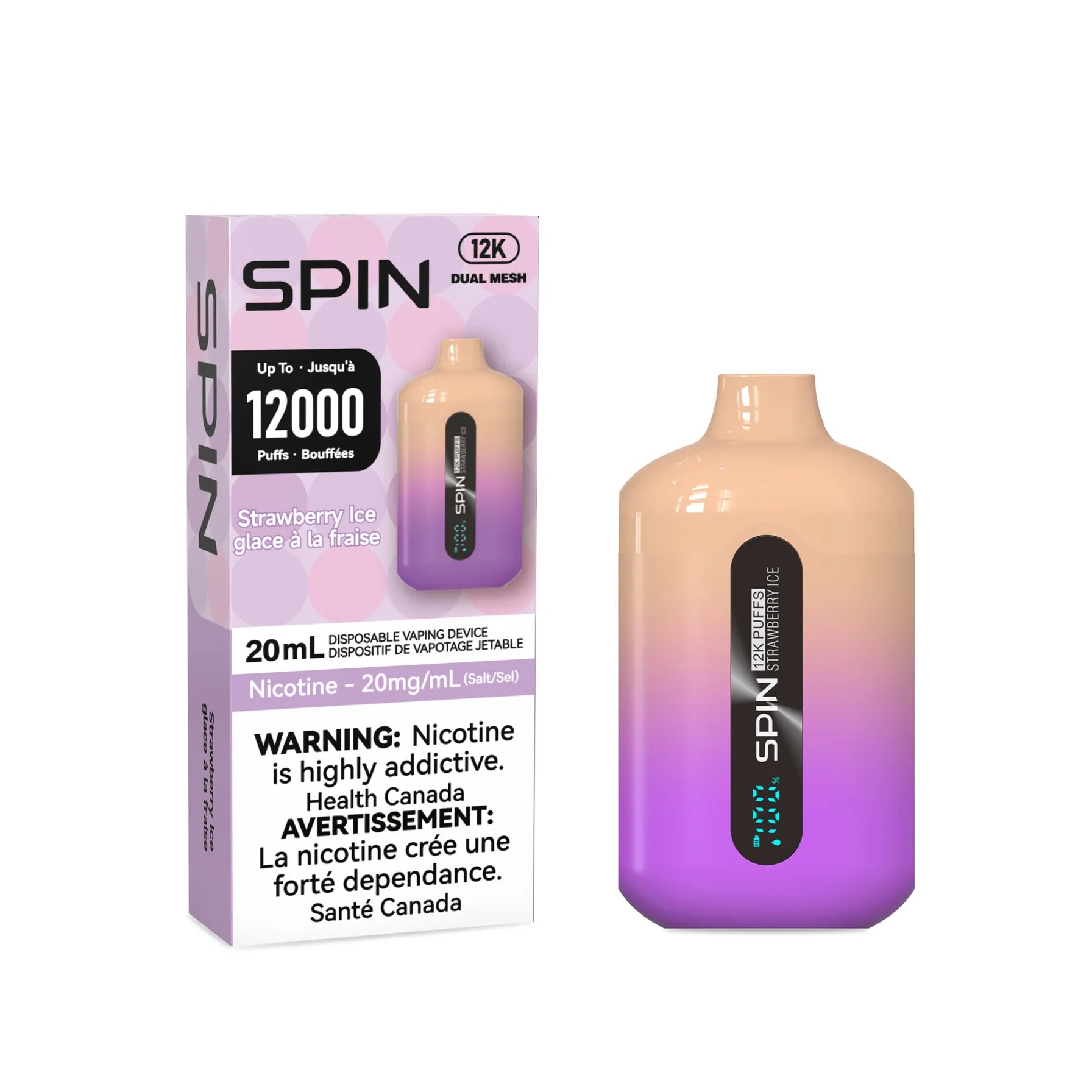 SPIN 12K DISPOSABLE VAPE - STRAWBERRY ICE