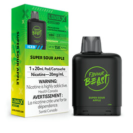 Super Sour Apple Iced - Level X Flavour Beast Boost Pod 15k