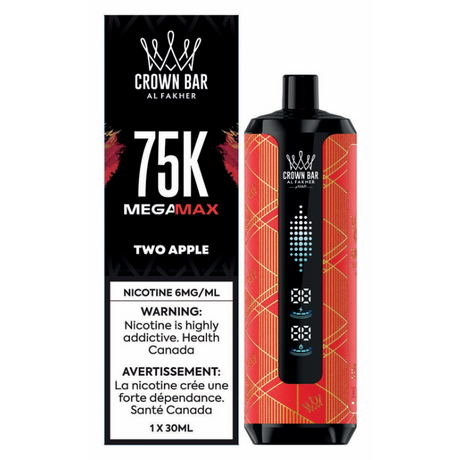 Crown Bar Al Fakher MEGAMAX 75K Two Apple disposable vape – 75,000 puffs
