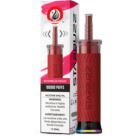 Starbuzz E-Hose 100K Disposable Vape – Watermelon Freeze flavour 6mg 30mL