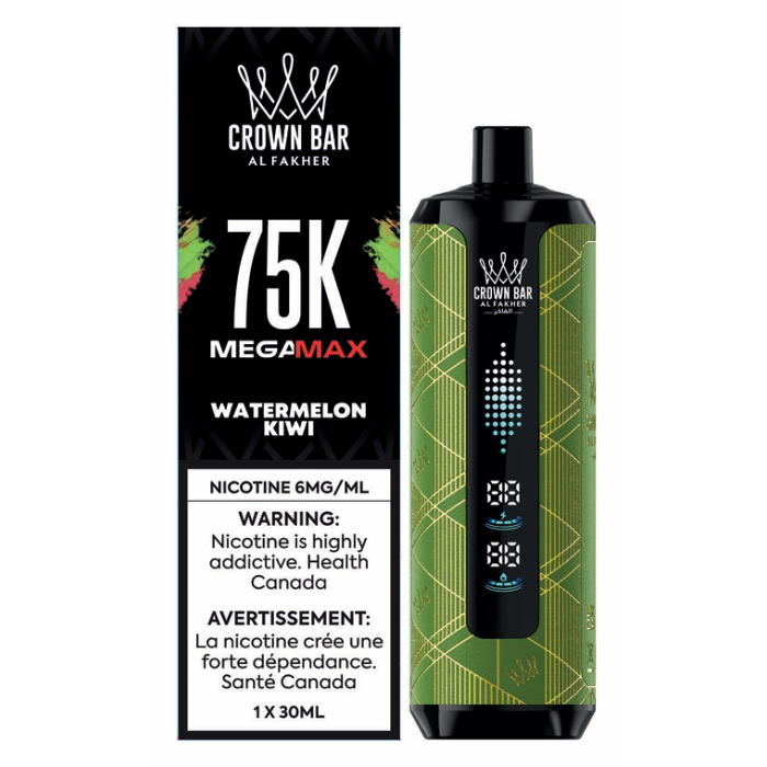 Crown Bar Al Fakher MEGAMAX 75K Watermelon Kiwi disposable vape 75,000 puffs