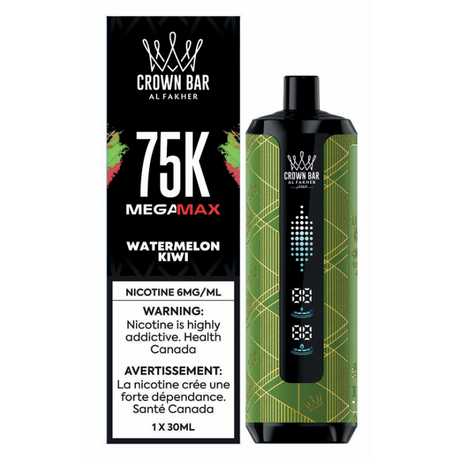 Crown Bar Al Fakher MEGAMAX 75K Watermelon Kiwi disposable vape 75,000 puffs