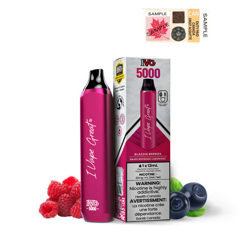 Blazin Berries - IVG Bar Max 5000 Puffs Disposable Vape