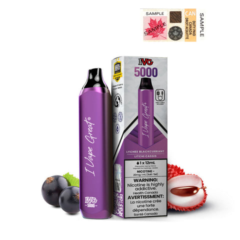 Lychee Blackcurrant  IVG Bar Max 5000 Puffs Disposable Vape